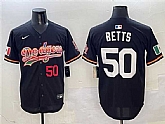 Men's Los Angeles Dodgers #50 Mookie Betts Black Mexico Limited Stitched Jersey,baseball caps,new era cap wholesale,wholesale hats